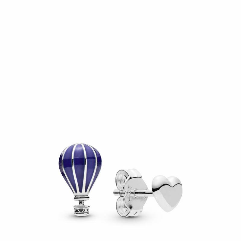 Pandora Hot Air Balloon & Heart Stud Earrings NZ, Sterling Silver (493568-KWI)